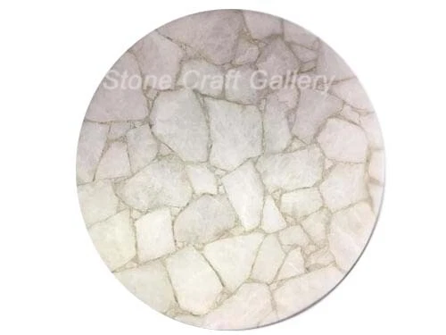 18" White Agate Coffee Side Table Top Handmade pietradura Home decor - Image 1 of 1