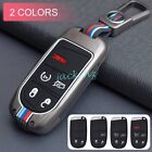 Metal Car Key Fob Cover Case Chain Ring For Jeep Dodge Chrysler Accessories