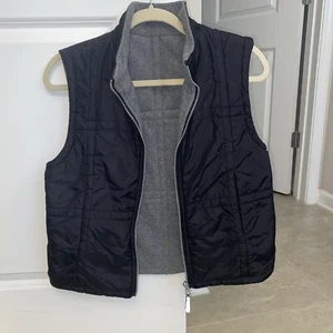 NY & Co Zip-Up Vest Black/Gray Reversible Size S - Picture 1 of 8