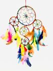7 CHAKRA DREAM CATCHER - Multi circles and multi color feathers 16"-17" approx