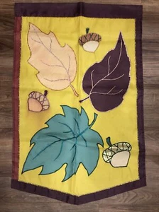 Yard Flag Porch Flag Autumn Fall Garden Flag - Leafs and Acorns 27” X 43” - Picture 1 of 6