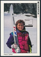 Heidi Zeller Original Autograph auf Foto-AK ca. 1986 Reklame für Kästle Ski     
