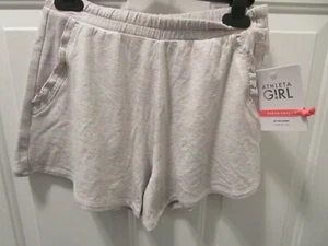 ATHLETA GIRL BE YOU SHORTS IN FOG GRAY HEATHER SIZE LARGE/ 12 NEW - Picture 1 of 4