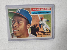 1956 Hank Aaron # 31 card left side has been slightly  trimmed