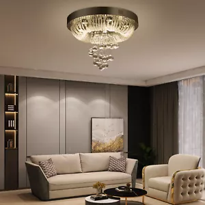 GU10 Modern Crystal Ceiling Lamp Surface Mounted LED Chandelier Lighting Fixture - Picture 1 of 12