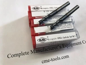 10 Stück 1/4 Zoll VHM Schaftfräser Tialn beschichtet 4 Flt Zentrierschneiden 1006-TN-14 - Bild 1 von 3