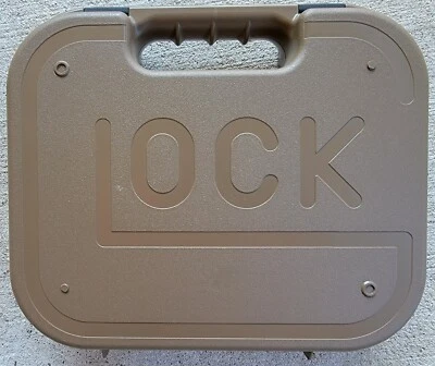 GLOCK PERFECTION TAN FDE CASE FACTORY BOX 17 22 19 26 34 42 43 43X 44 45 48 - Image 1 of 4