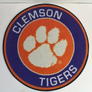 Tappeto NCAA Clemson Tigers tappeto area cerchio college calcio arancione viola - Foto 1 di 9