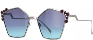 Gafas de sol para mujer FENDI FF 0261/S 6 LB rutenio plateado metal azul agua degradado - Imagen 1 de 10