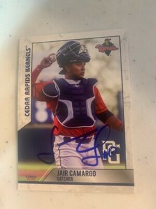 Jair Camargo 2021 Signed Card In Person Cedar Rapids Kernels Team Card
