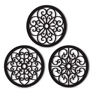 3 Pieces Thickened Rustic Wood Wall Decor Round Wall Art Farmhouse Hanging Decor - Picture 1 of 7