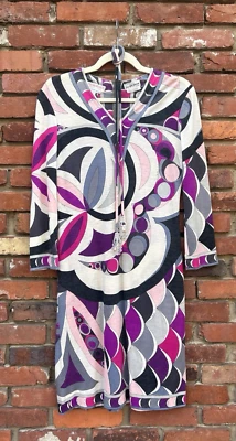 Vestido vintage años 60 Emilio Pucci For Saks Fifth Avenue manga larga cachemir seda Foto 1 de 4