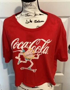 Coca Cola Women Crop Top T-shirt Size XL, Red - Picture 1 of 6
