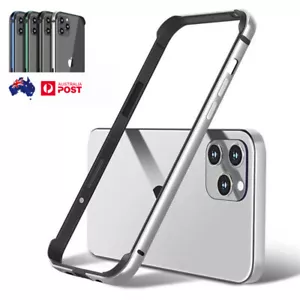 Aluminum Metal Bumper Frame TPU Rubber Cover Case for iPhone 16 15 14 13 Pro Max - Picture 1 of 24