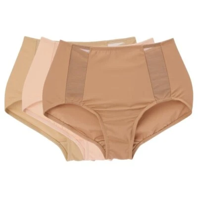 Rhonda Shear 3 Pk Mesh Insert Brief Size Medium Sienna Pink Beige Neutral 621.10 - Изображение 1 из 4