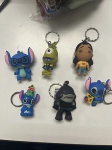 WALT DISNEY MYSTERY BAG Lilo & Stitch, Pleakley, Cap Gantu~KEYCHAINS Lot Of 6 - Picture 1 of 4