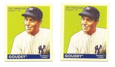 2 2009 Goudey MINI Joe DiMaggio blue backs - Image 1 of 2