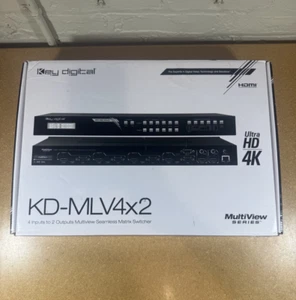 NEW Key Digital KD-MLV4x2 4x2 I/O MultiView Seamless Matrix Switcher Ultra HD/4K - Picture 1 of 9