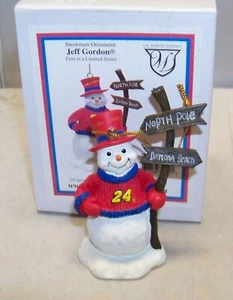 MEMORY COMPANY 2003 NASCAR SNOWMAN ORNAMENT #24 JEFF GORDON 1ST EDITON NIB - Picture 1 of 5