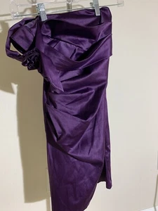 As U Wish Purple Dress Women’s Size 3 Zipper Back And Purple Shoulder Strap - Picture 1 of 6