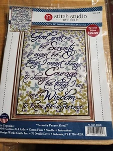 Design Works SERENITY FLORAL  Counted Cross Stitch Kit  12"x16" Joan Elliot USA - Picture 1 of 11