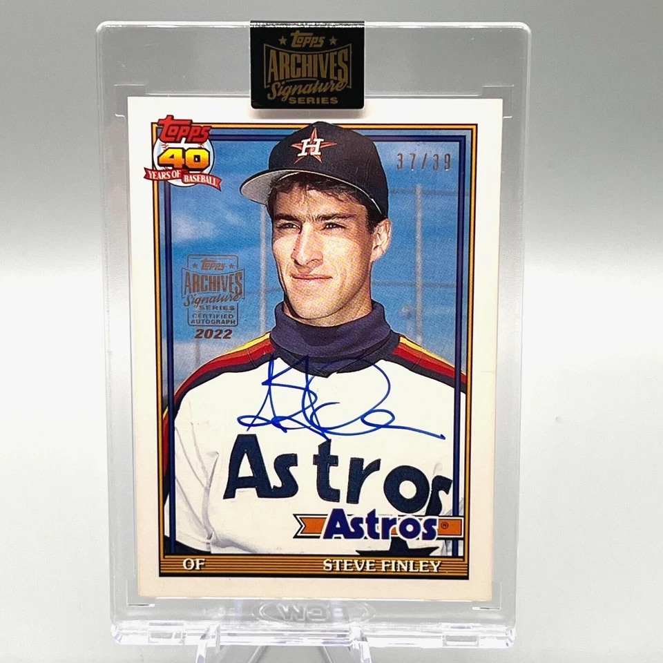 1991 Topps negociado Steve Finley #42T RC recompra en tarjeta archivos automáticos/39 serie Foto 1 de 4