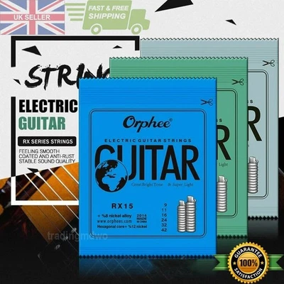 Orphee RX✅ Electric Guitar Strings ✅ Extra Light Super Medium Light ✅ UK Seller