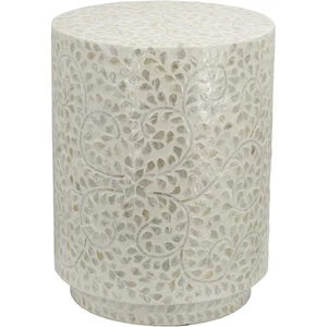 A&B Home 49921 Anita 17.7 inch White Stool - Picture 1 of 5