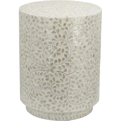 A&B Home 49921 Anita 17.7 inch White Stool - Image 1 of 4