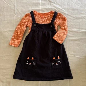 Carter's Baby Girls' 2 Piece Halloween Cat Bodysuit and Jumper Set Size 12 Month - Picture 1 of 8
