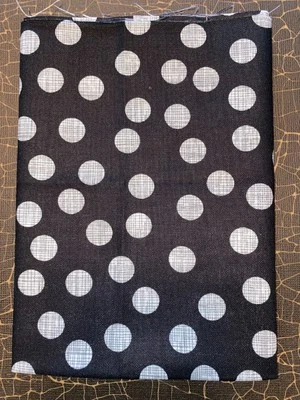 SCRAP CUT Leftover 9"X21" Fabric BRIGHT 100% Cotton (7.5) SKETCHED POLKA DOTS - Image 1 of 2