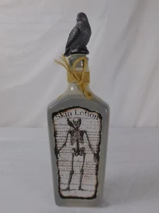 Halloween Apothecary Bottle Skull Skeleton Raven Decor Skin Lotion Prop 12" - Picture 1 of 7