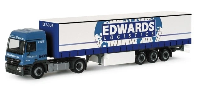 HERPA - MERCEDES Actros L 02 4x2 con remolque 3 Ejes EDWARDS Logística - 1/87... - Imagen 1 de 1