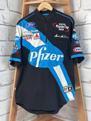 Camisa polo Ford Mark Martin Roush corrida Nascar Pfizer preta TAM M (IMPOSTO PAGO NOS EUA) - Imagem 1 de 4