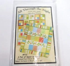 All Through The Night Quilt Pattern 716 A Pair Sweet Sixteens Folk Art - Picture 1 of 4