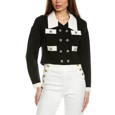 ALICE + OLIVIA Verdell Wool Blend Sweater Jacket Cardigan - Image 1 of 4