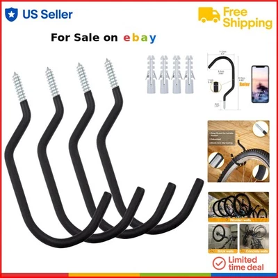 Heavy Duty Carbon Steel Bicycle Hooks Garage Ceiling Wall Hangers for Outdoor - Image 1 of 4