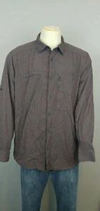 The North Face Mens Blue/Red Long Sleeve Nylon Breathable Button Down Shirt SZXL - Picture 1 of 12