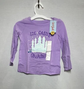 Cat & Jack Toddler Girls' Long Sleeve 'Ice Castle' Graphic T-Shirt, Purple, 12M - Picture 1 of 2