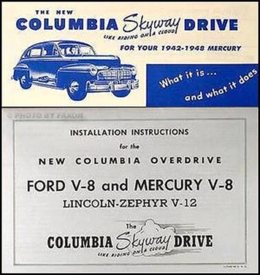 Mercury Columbia Asse 5 Manuale Set 1942 1946 1947 1948 Owner Istallazione Parti - Immagine 1 di 3