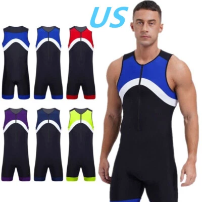 Mono body de una pieza sin mangas con cremallera para hombre surf baño traje de baño Foto 1 de 4