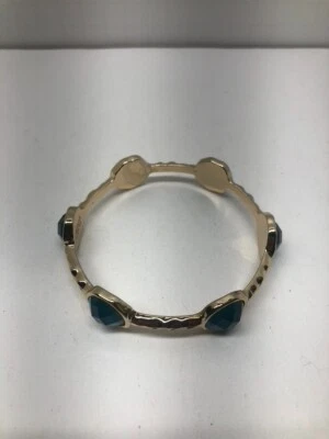 Pulsera Marlyn Schiff Tono Dorado Con Piedras Verdes Foto 1 de 4