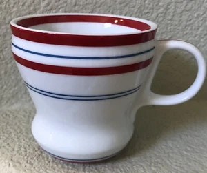 STARBUCKS RED WHITE & BLUE 2007 DINER RESTAURANT WARE COFFEE CUP MUG - Picture 1 of 3