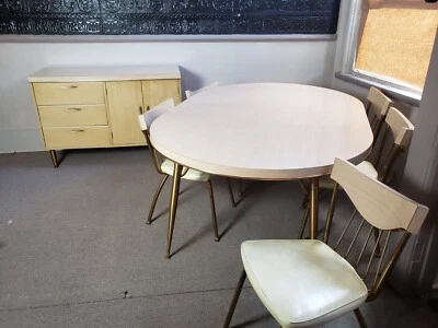 MCM Howell Furniture Co Pongee Walnut Dining Table, Chairs and Sideboard - Image 1 of 4