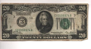 RARE Series 1928 U.S. $20 Bill Philadelphia Gold Demand Note - Picture 1 of 2