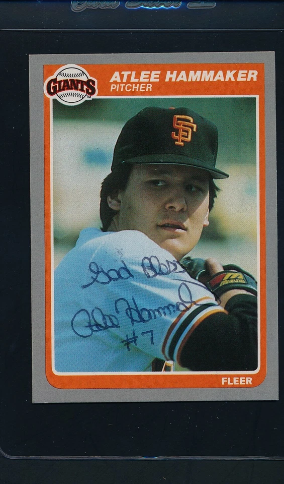 1985 Fleer #608 Atlee Hammaker Giants Signed Auto *29170 - Image 1 of 1