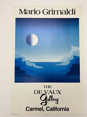 Rare 1980’s Mid Century Modern Painting By Mario Grimaldi, Space Landscape - Image 1 of 4