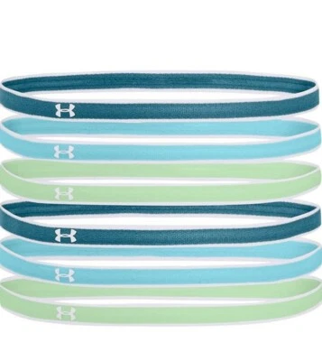 Paquete de 6 mini diademas Under Armour para niñas talla única franela azul/aqua  Foto 1 de 2