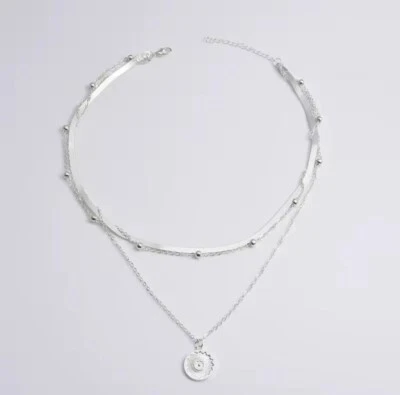 925 Sterling Silber 3 teiliges Damen Halskette Set Schlangenkette Silber Schmuck - Bild 1 von 4