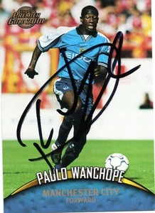 PAULO WANCHOPE SIGNED MAN CITY TOPPS PREMIER GOLD 2001 TRADING CARD+COA - Picture 1 of 1